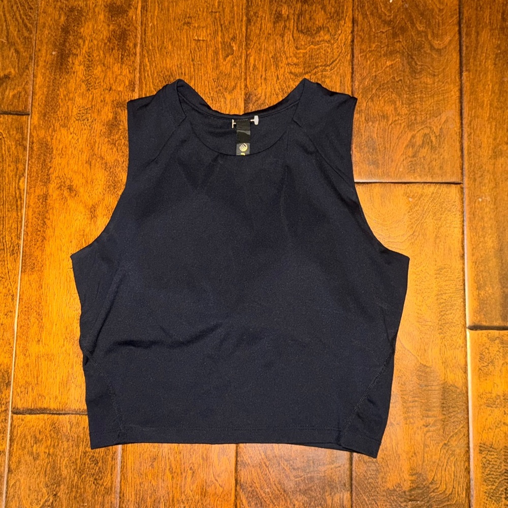 MPG Midnight Black Crop Top with built in bra